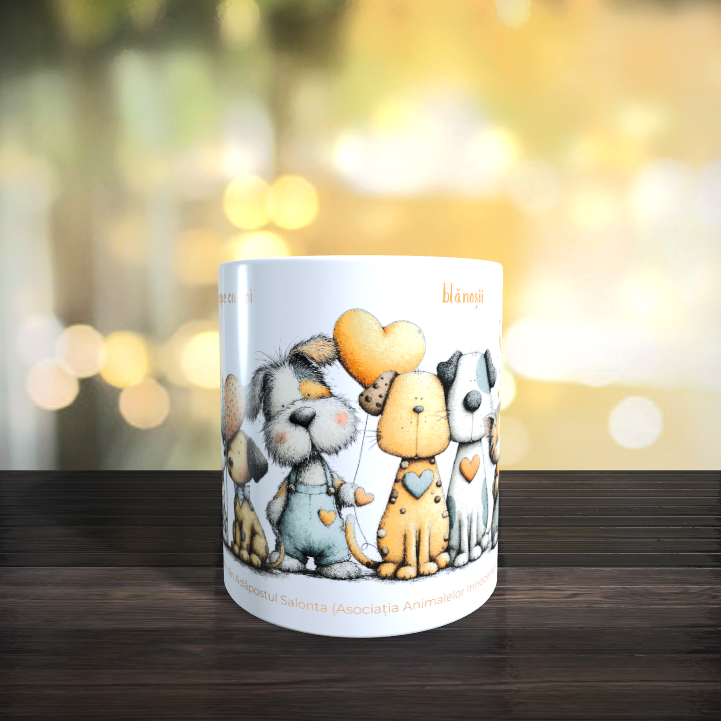 Cană caritabilă „Acasă începe cu noi” – Blănoșii inimioși