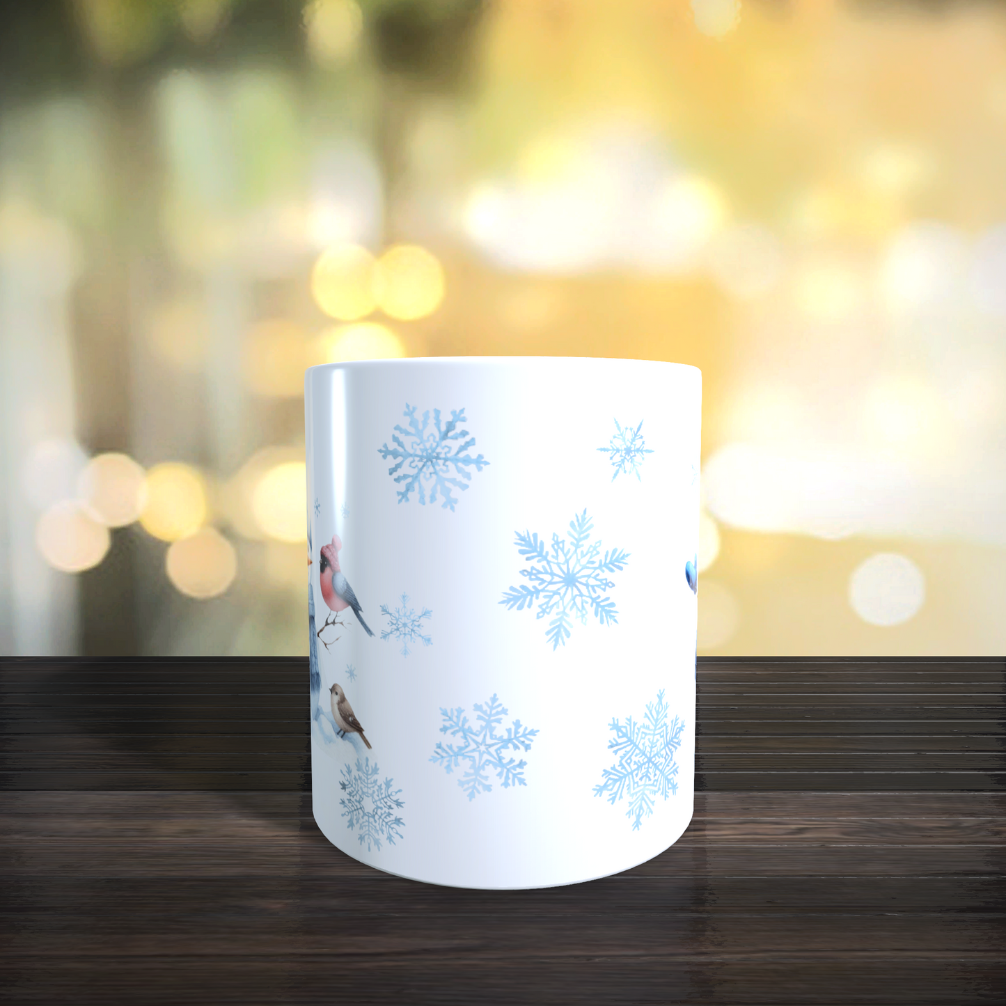 Cană ceramică personalizată „Omuletul de zăpadă și prietenii lui” – 330 ml