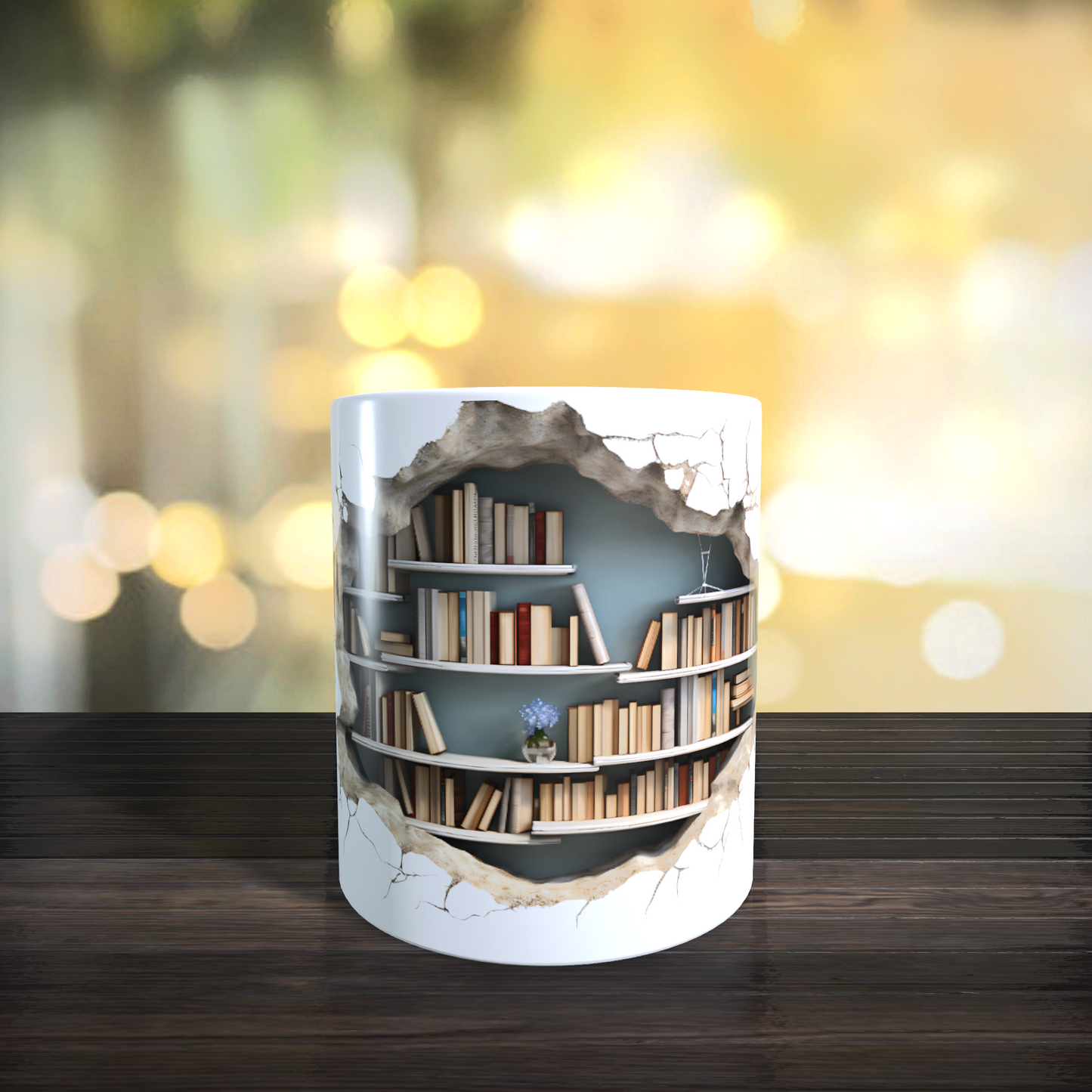 Cană ceramică personalizată „Librăria din vis” – 330 ml, albă