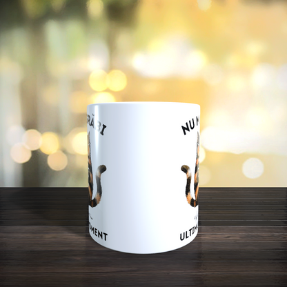 Cană ceramică personalizată „Nu mă grăbi, aștept până în ultimul moment” – 330 ml, albă