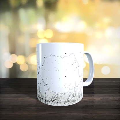 Cană ceramică personalizată „România” – 330 ml, albă - alege mesajul