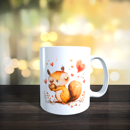 Cană ceramică personalizată „Sunt nebun după tine!” – 330 ml, albă