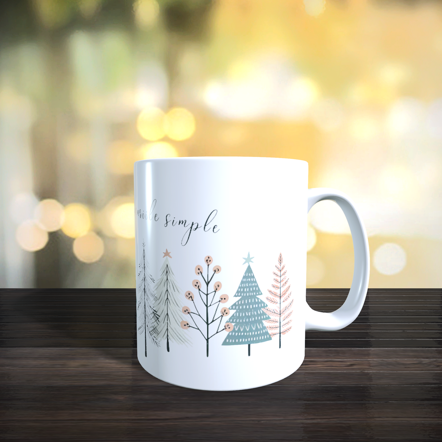 Cană ceramică personalizată „Fă-ți timp pentru bucuriile simple” – 330 ml, albă