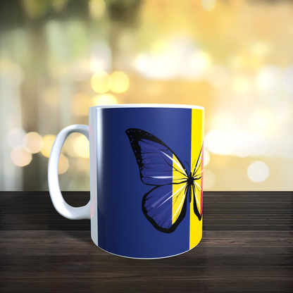 Cană personalizată „Pisica României” – design tricolor urban, 330 ml, albă - alege modelul