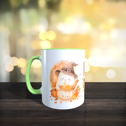 Cană ceramică personalizată „Hocus Pocus – I need coffee to focus” – 330 ml, design fără fundal