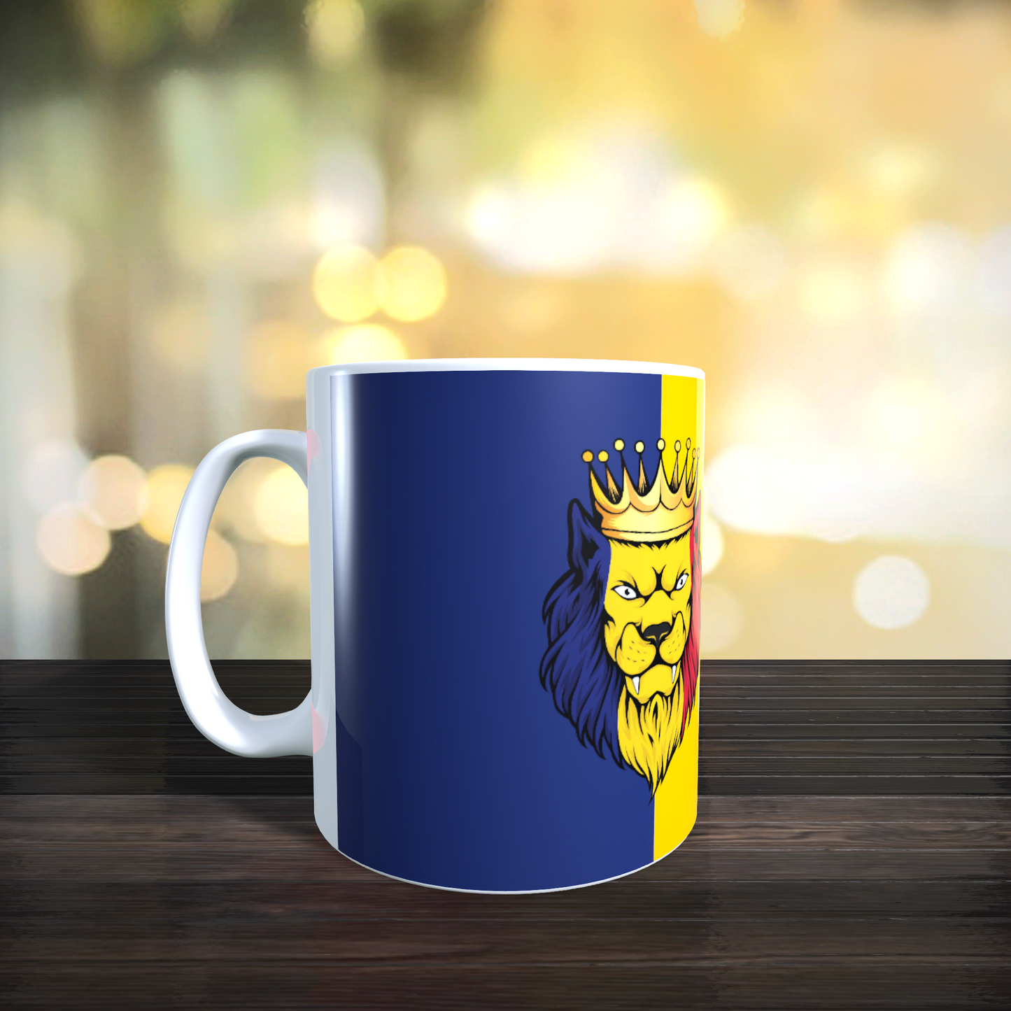 Cană personalizată „Pisica României” – design tricolor urban, 330 ml, albă - alege modelul