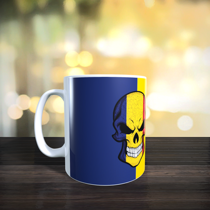 Cană personalizată „Pisica României” – design tricolor urban, 330 ml, albă - alege modelul