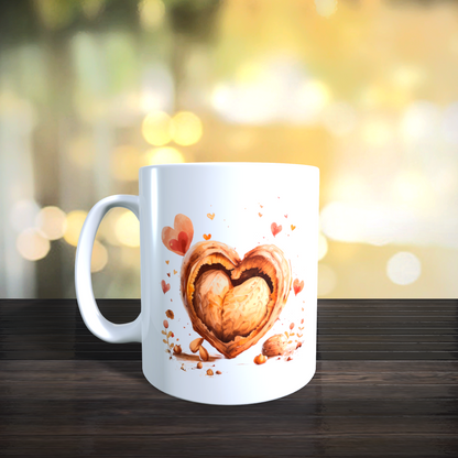 Cană ceramică personalizată „Sunt nebun după tine!” – 330 ml, albă