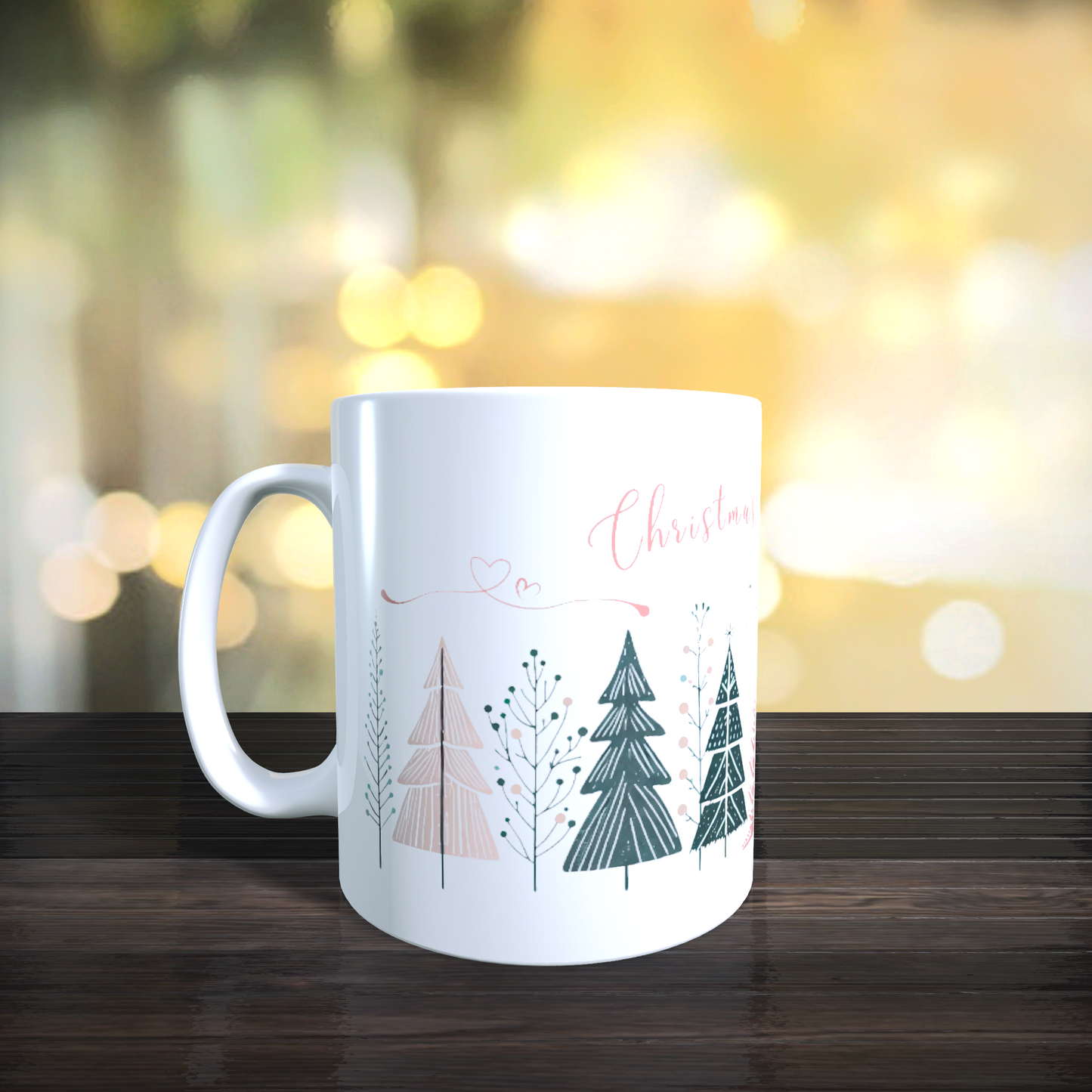 Cană ceramică personalizată „Christmas is sweeter with you” – 330 ml, albă