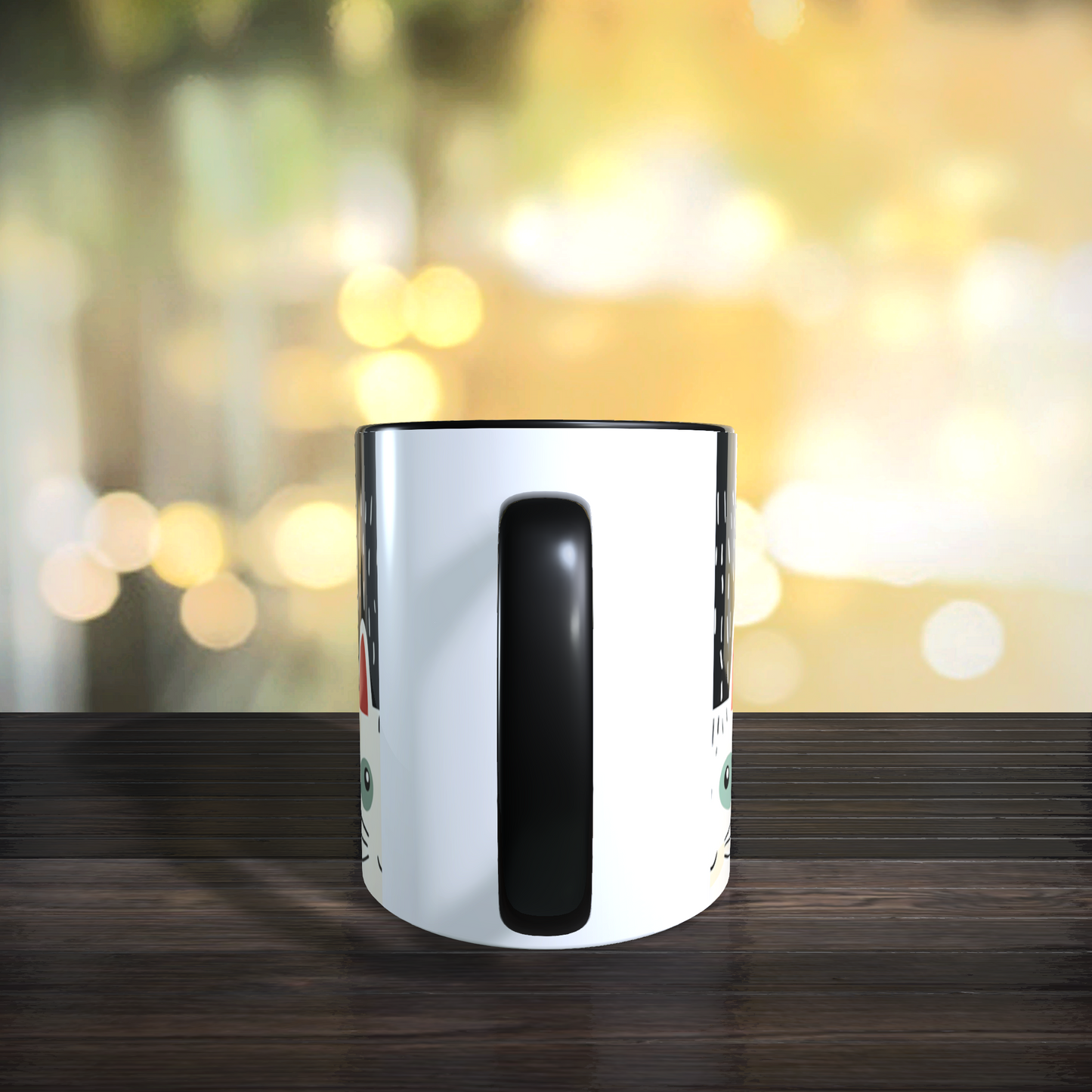 Cană ceramică personalizată „Pisici colorate – design abstract” – 330 ml, albă | MoonPrint