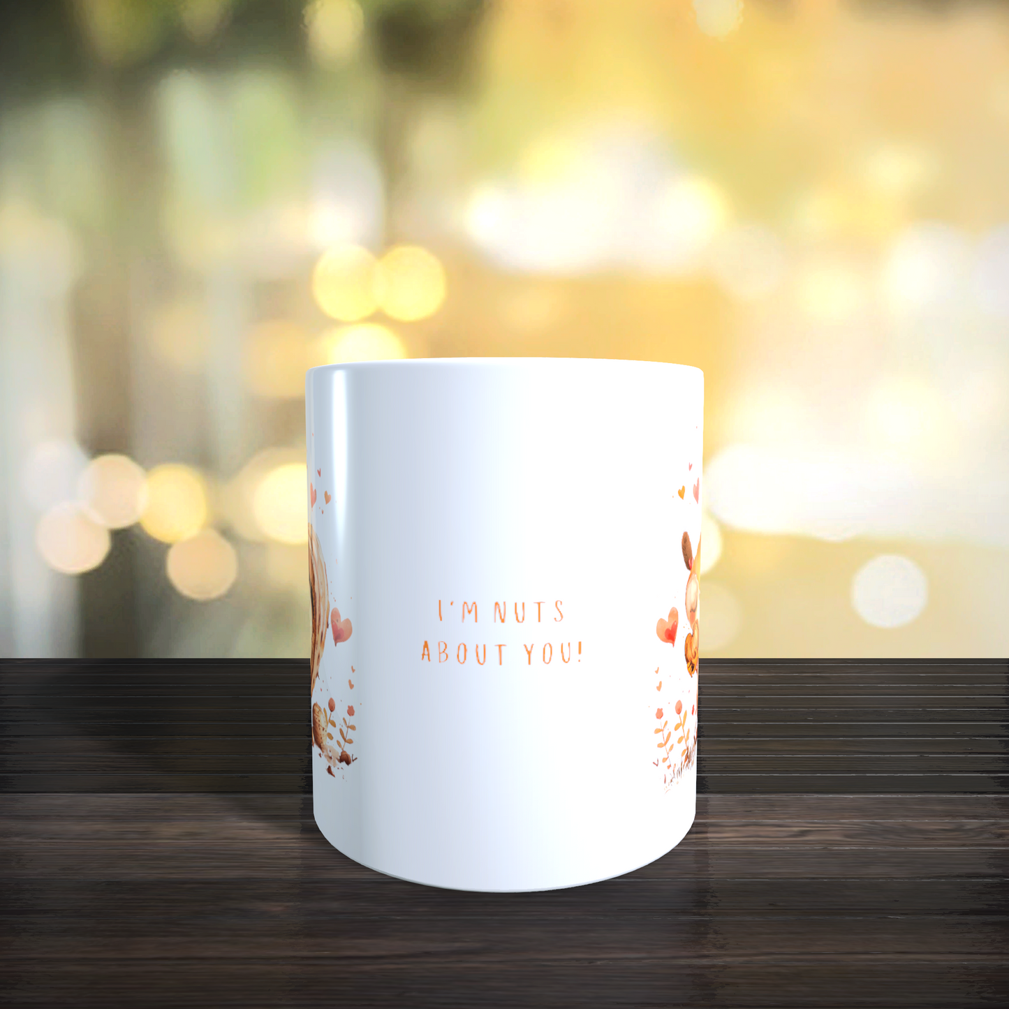 Cană ceramică personalizată „Sunt nebun după tine!” – 330 ml, albă