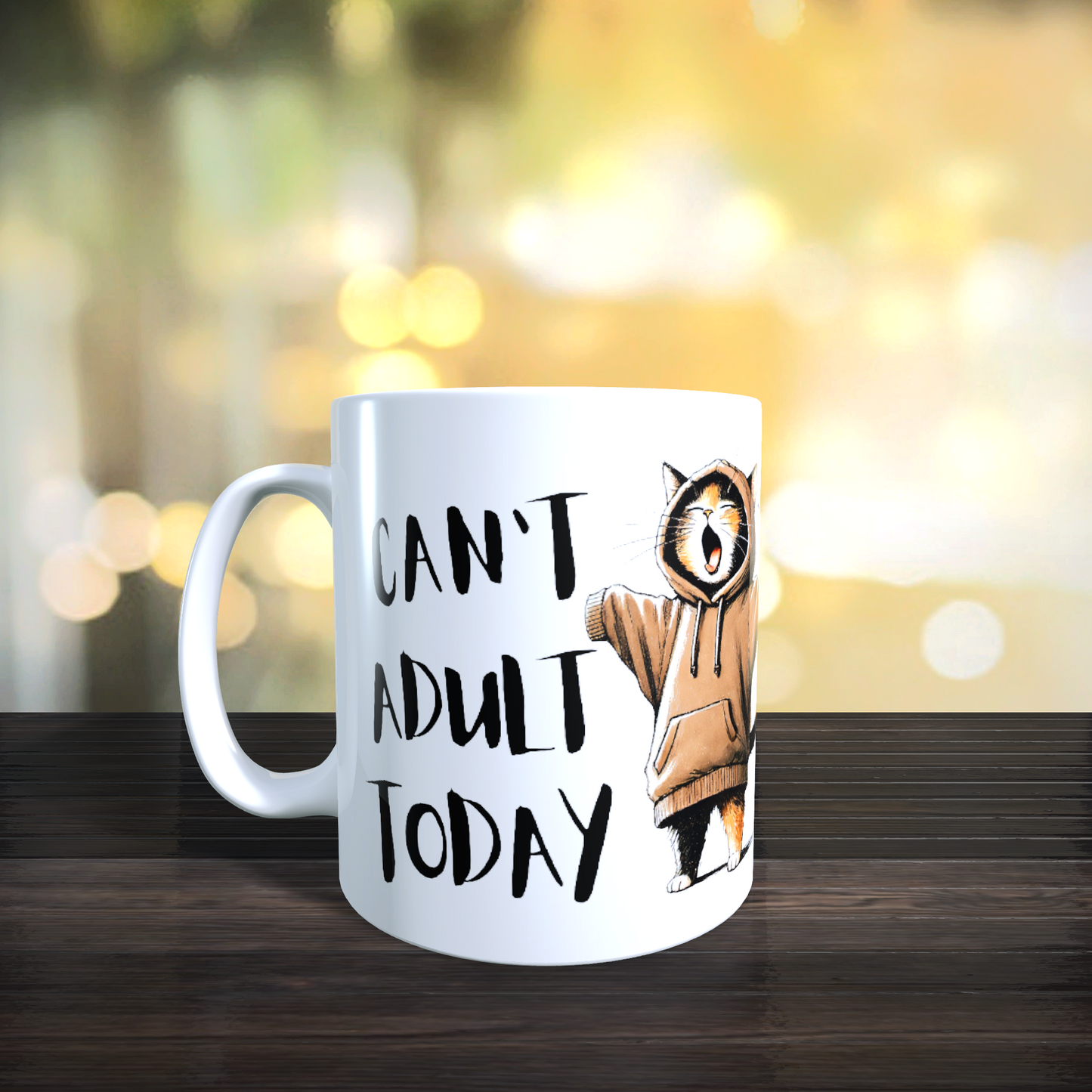 Cană ceramică personalizată „Azi nu vreau să fiu adult” – 330 ml, albă