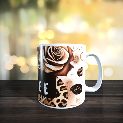 Cană ceramică personalizată „Vibe-ul de azi: Multă cafea” – 330 ml, albă