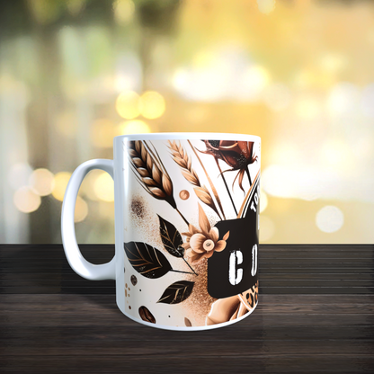 Cană ceramică personalizată „Vibe-ul de azi: Multă cafea” – 330 ml, albă