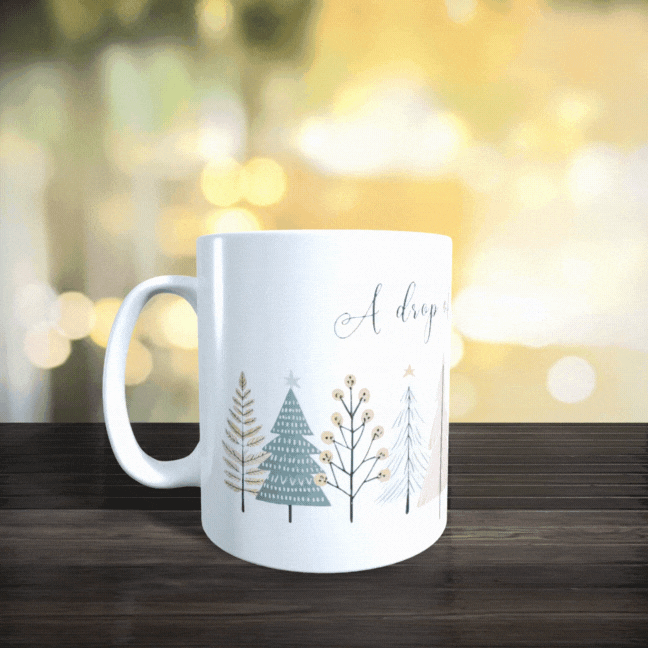 Cană ceramică personalizată „A drop of magic every morning” – 330 ml, albă