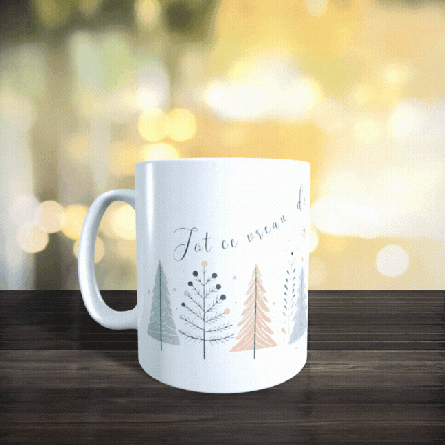 Cană ceramică personalizată „Tot ce vreau de Crăciun ești Tu” – 330 ml, albă