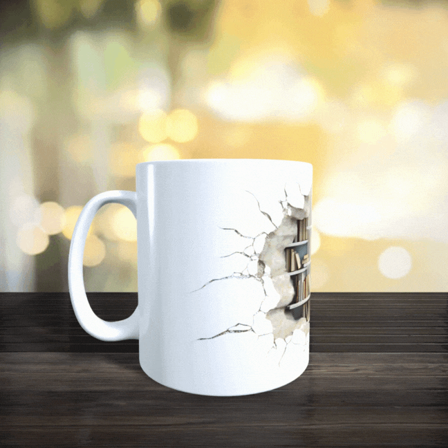 Cană ceramică personalizată „Librăria din vis” – 330 ml, albă