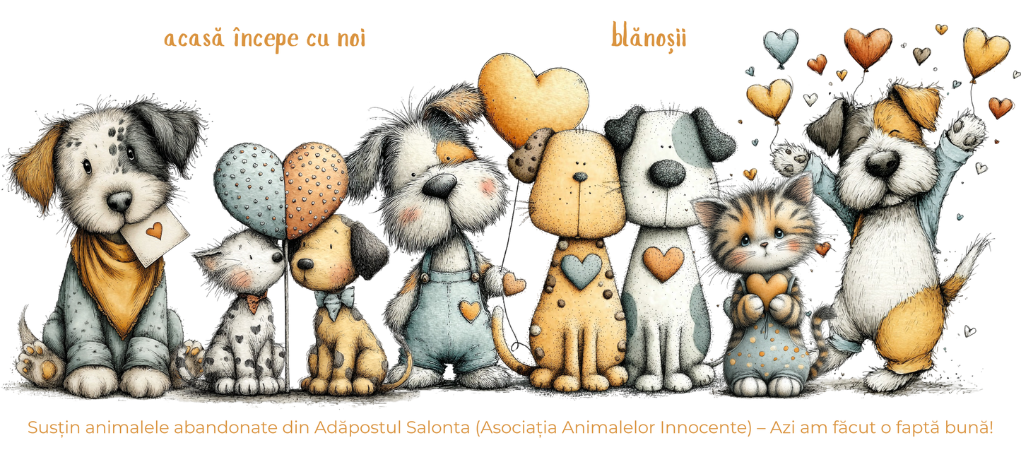 Cană caritabilă „Acasă începe cu noi” – Blănoșii inimioși