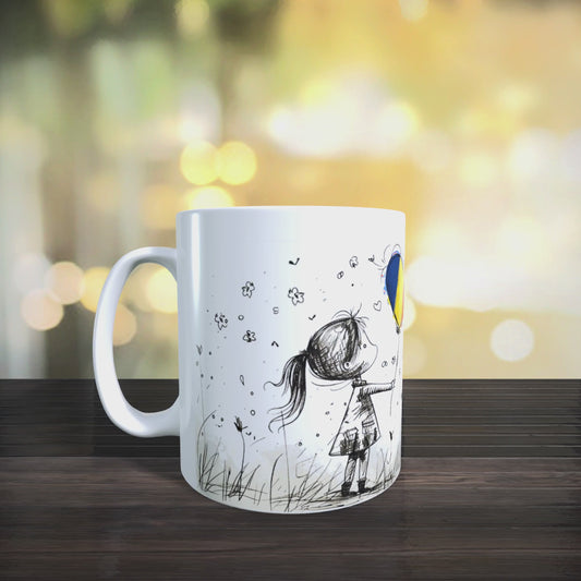 Cană ceramică personalizată „Sub același cer, o singură Românie” – 330 ml, albă