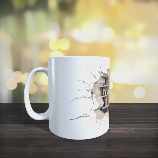 Cană ceramică personalizată „Librăria din vis” – 330 ml, albă