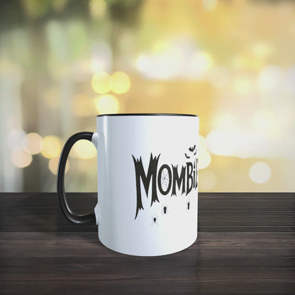 Cană ceramică personalizată „Mombie, ca o mamă normală înainte de cafea” – 330 ml, albă