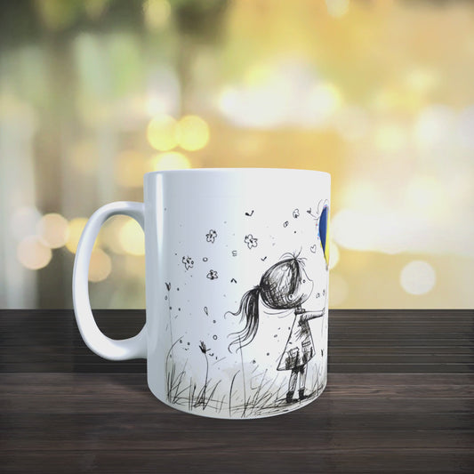 Cană ceramică personalizată „Acasă e România” – 330 ml, albă