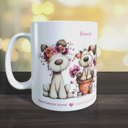 Cană caritabilă „Iubesc necondiționat” – Blănoșii florali