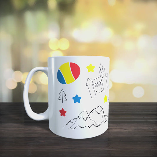Cană personalizată „România Fantastică” – Tricolor jucăuș și plin de energie