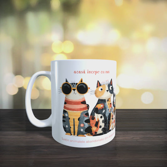 Cană caritabilă „Acasă începe cu noi” – Blănoșii cu povești