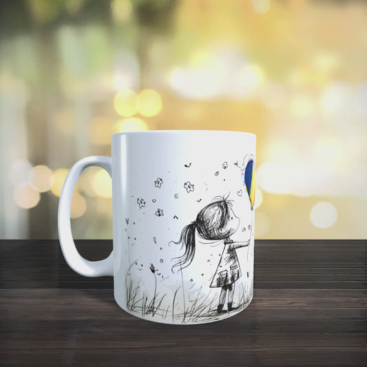 Cană ceramică personalizată „România” – 330 ml, albă