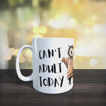 Cană ceramică personalizată „Azi nu vreau să fiu adult” – 330 ml, albă