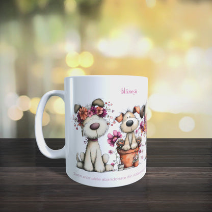 Cană caritabilă „Iubesc necondiționat” – Blănoșii florali