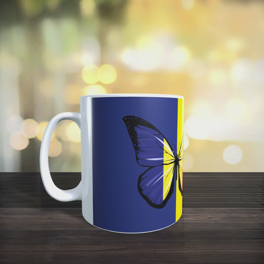 Cană personalizată „Fluturele României” – libertate în culorile tricolorului