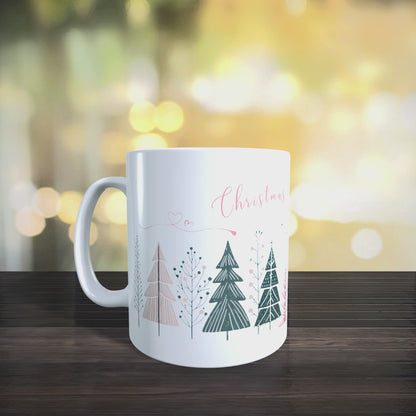 Cană ceramică personalizată „Christmas is sweeter with you” – 330 ml, albă